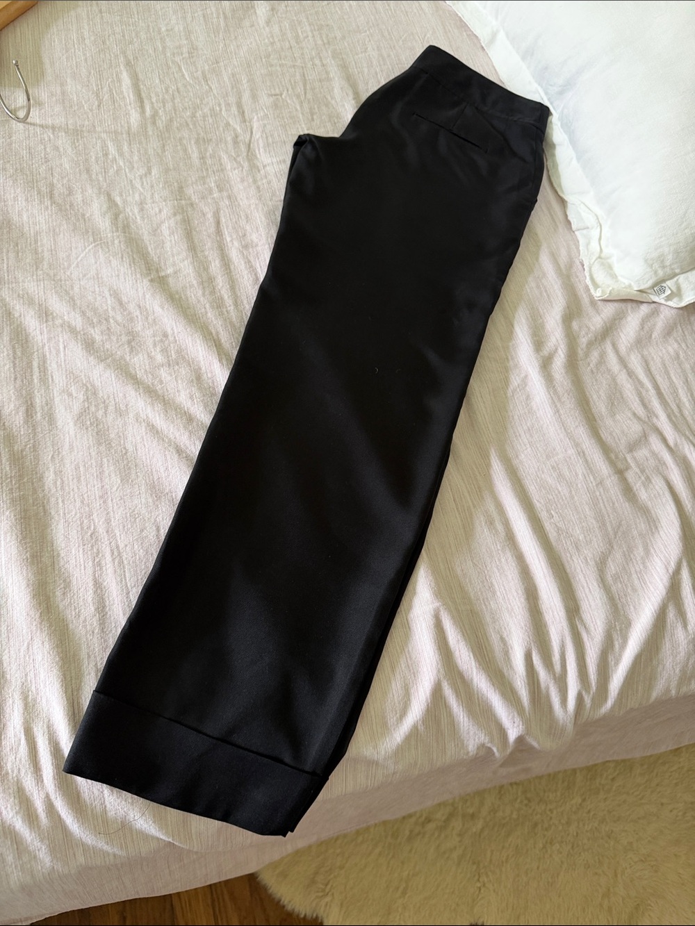 🌺 Leith 100% Silk Black High Waisted Cropped Trousers - Like New (Tailored)